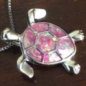 New Enamel Painted Sea Turtle Silver Necklace